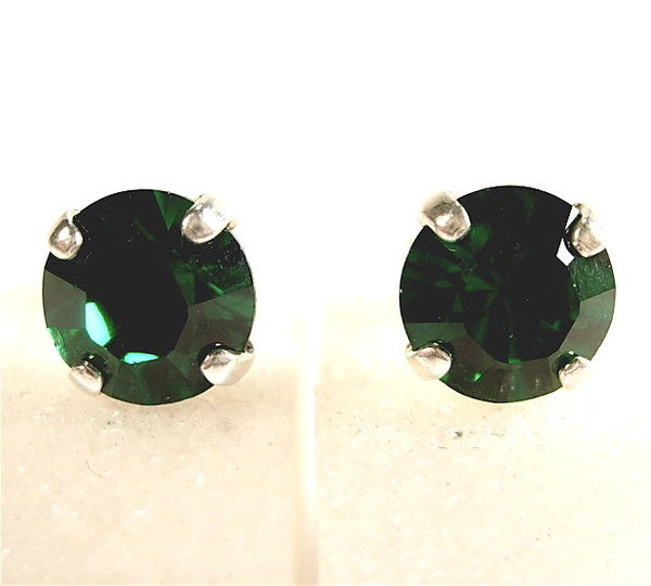 Ohrstecker emerald altsilber