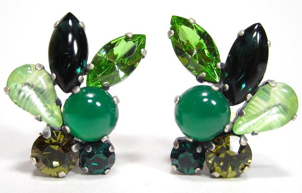 Ohrclips emerald peridot