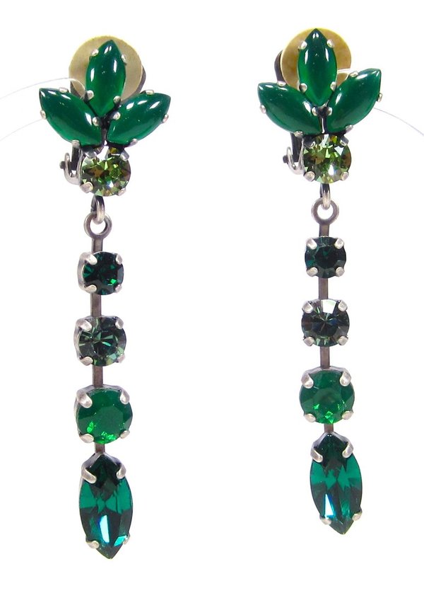 Ohrclips emerald peridot lang